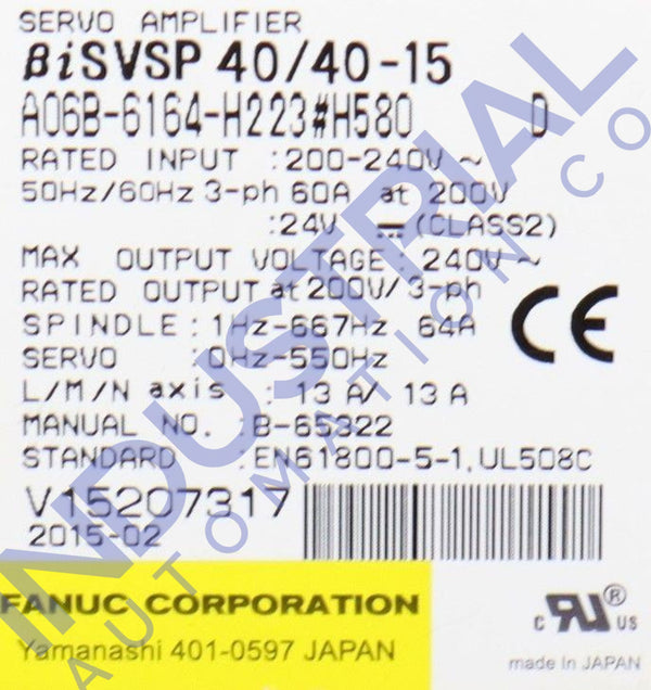 Fanuc A06B-6164-H223#h580