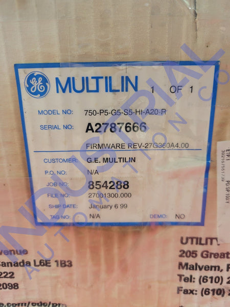 General Electric Multilin 750-P5-G5-S5-Hi-A20-R-E