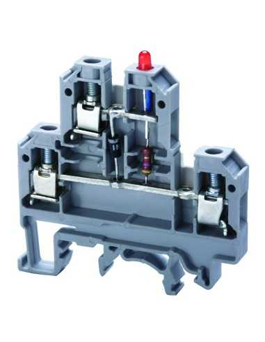 Altech CDL4U(E)LD2/24V Bornier DIN, à vis, indicateur de tension CC - Lot de 100
