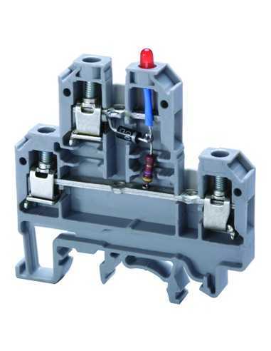 Altech CDL4U(E)LD4/48 Bloc de jonction DIN, à vis, indicateur de tension CA - Lot de 100