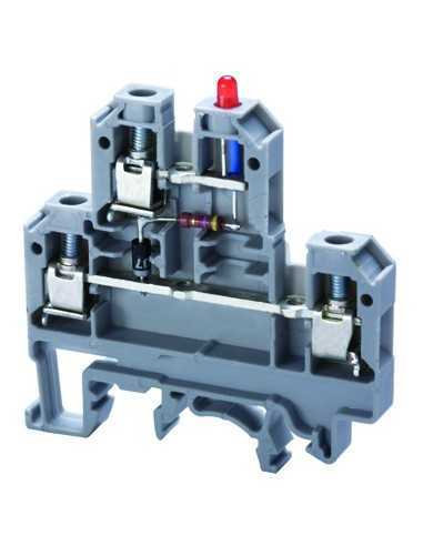 Altech CDL4U(E)LD5/48 Bornier DIN, vis, indicateur de tension CA - Lot de 100