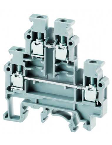 Altech CDL4UN Bornier Rail DIN, à vis, double niveau - Lot de 100