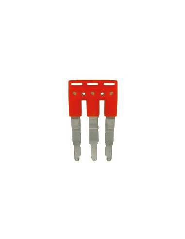 Altech JX1.5/3/R Cavalier, Push-In, 3 pôles, espacement 3,5 mm, rouge - Lot de 100