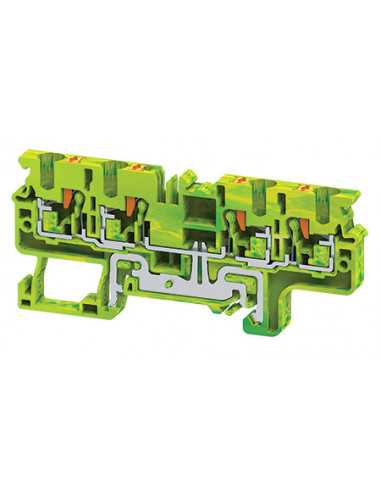 Altech CPG4/4 Bornier DIN, à ressort, terre, 4 connexions - Lot de 50