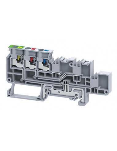 Bornier DIN Altech CPPTG2.5/4, Push-In, Capteur et actionneur, 4 Connexions - Lot de 50