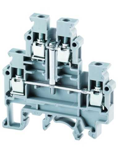 Altech CDL4UN(I.S)/W Bornier DIN, à vis, double niveau - Lot de 100