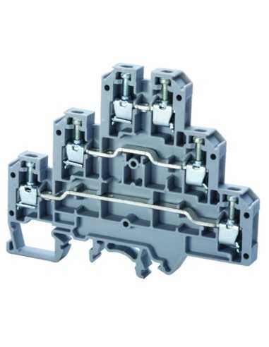 Altech CTL2.5U/R Bloc de jonction DIN, à vis, triple niveau - Lot de 50