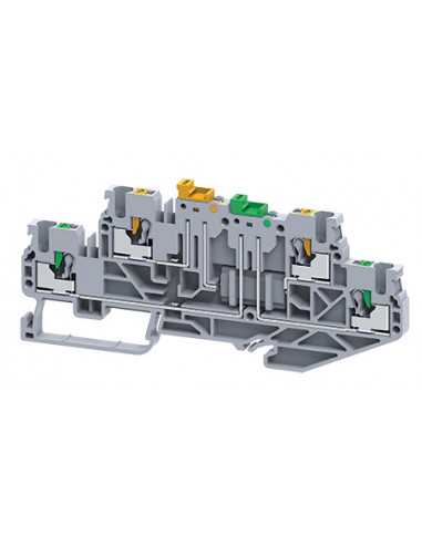 Altech CPDLK2.5 Bornier DIN, Push-In, Sectionneur, Double Niveau - Lot de 50