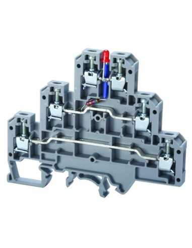 Altech CTL2.5U(L)/110 Bornier DIN, à vis, triple niveau - Lot de 50