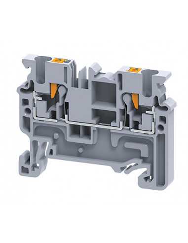 Bornier DIN Altech CP2.5/Y, raccordement rapide, traversant - Lot de 100