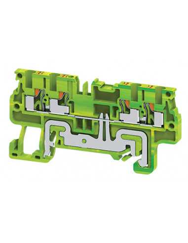 Altech CPG1.5/4 Bornier DIN, raccordement rapide, terre, 4 connexions - Paquet de 100