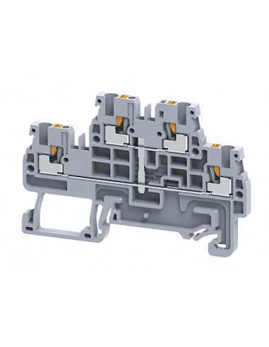 Altech CPDL1.5(I.S)/W Bloc de jonction DIN, Push-In, Double niveau - Lot de 100