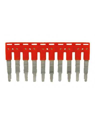 Altech JX1.5/10/R Cavalier, Push-In, 10 pôles, espacement 3,5mm, rouge - Lot de 20