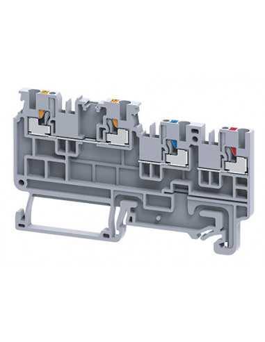 Altech CPST1.5/3L-6-60V Bornier DIN, à connexion rapide, capteur et actionneur, 3 connexions - Lot de 50