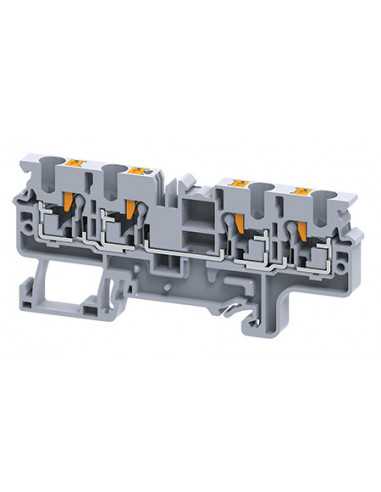 Altech CP4/4/BL Bornier DIN, raccordement rapide, 4 racc. - Paquet de 50
