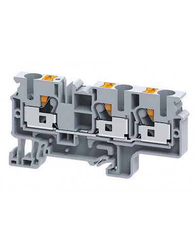 Altech CP6/10/3/DB Bornier DIN, à insertion directe, 3 connexions - Lot de 50