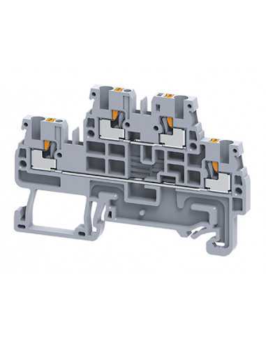 Altech CPDL1.5/W Bornier DIN, à connexion rapide, double niveau - Lot de 100
