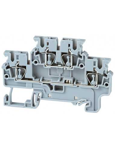 Bornier DIN Altech CXDL2.5/BL, à ressort, double niveau - Lot de 50