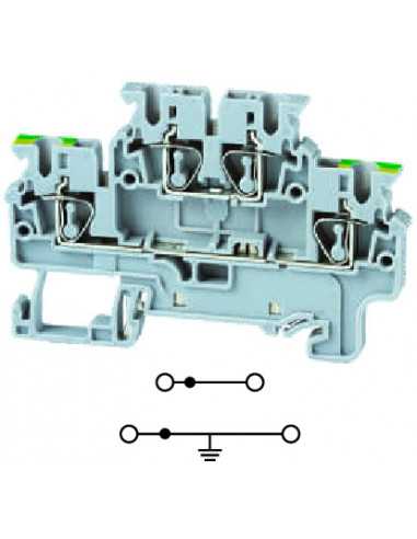 Altech CXDLG2.5 Bornier DIN, Ressort, Double Niveau - Lot de 50