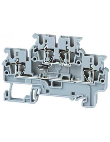 Altech CXDL2.5(E)D2 Bloc terminal DIN, ressort, double niveau - Lot de 50