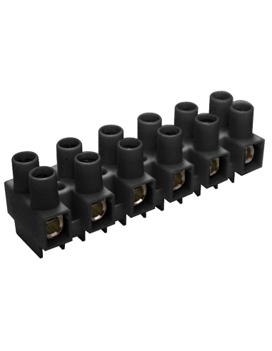 Altech HE6HWPR/12/BK Eurostrip, 12 pôles, espacement 12mm, noir - Lot de 25
