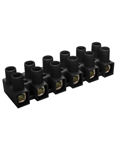 Altech HE6WPR/02/BK Eurostrip, 2 pôles, espacement 12 mm, noir - Lot de 100