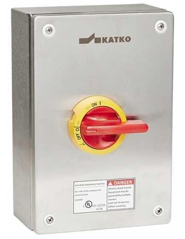 Altech KER360UL98 INTERRUPTEUR SOUS ENVELOPPE INOX Y/R, TRIPOLAIRE