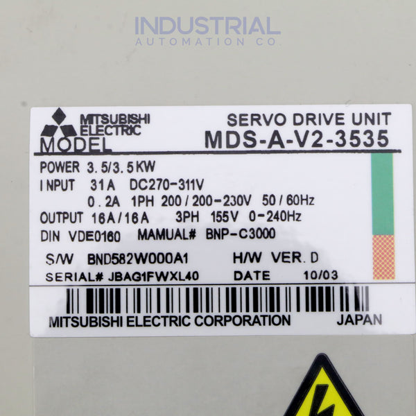 Mitsubishi MDS-A-V2-3535 - New
