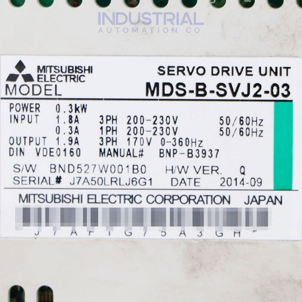 Mitsubishi MDS-B-SVJ2-03 - New