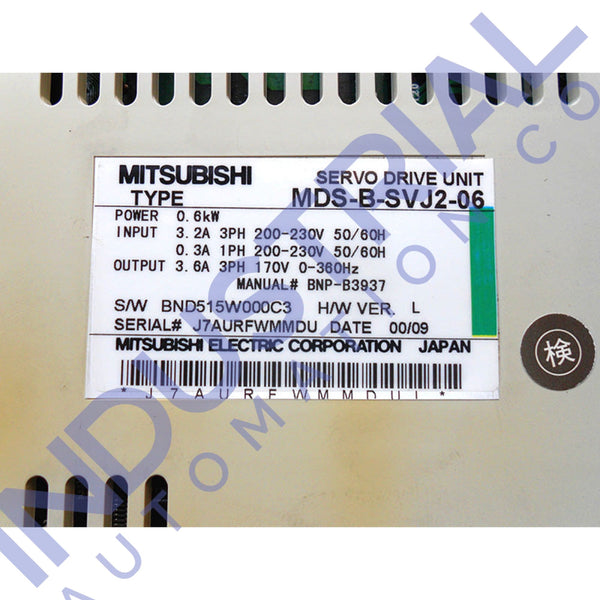 Mitsubishi MDS-B-SVJ2-06 IAC Certified Refurbished