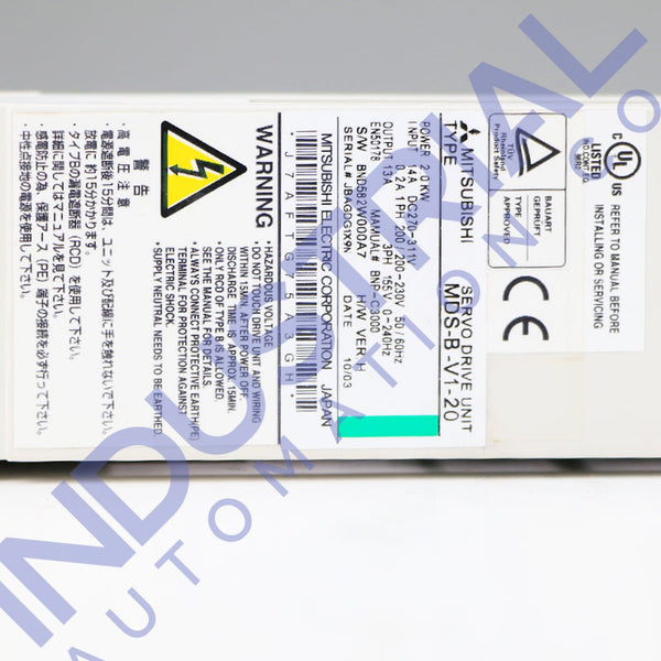 Mitsubishi MDS-B-V1-20 IAC Certified Refurbished