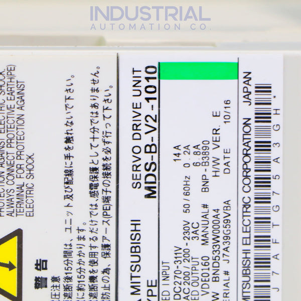 Mitsubishi MDS-B-V2-1010 IAC Certified Refurbished