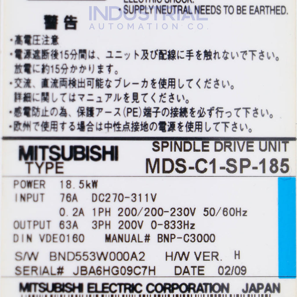 Mitsubishi MDS-C1-SP-185 IAC Certified Refurbished