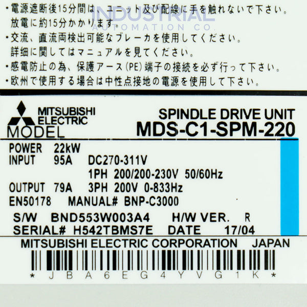 Mitsubishi MDS-C1-SPM-220 IAC Certified Refurbished