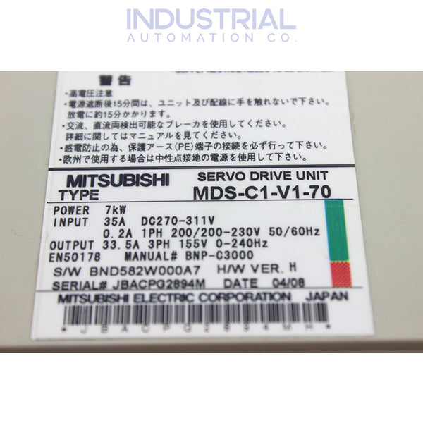 Mitsubishi MDS-C1-V1-70 IAC Certified Refurbished
