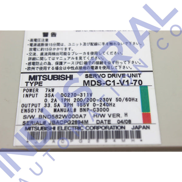 Mitsubishi MDS-C1-V1-70 IAC Certified Refurbished