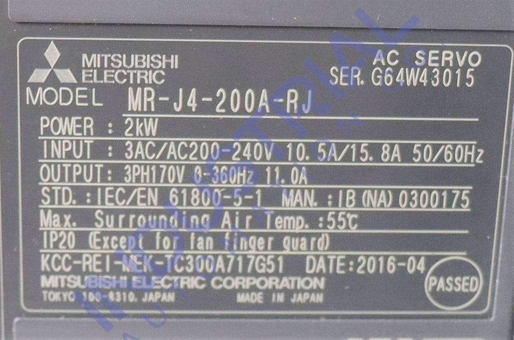 Mitsubishi Mr-J4-200A-Rj