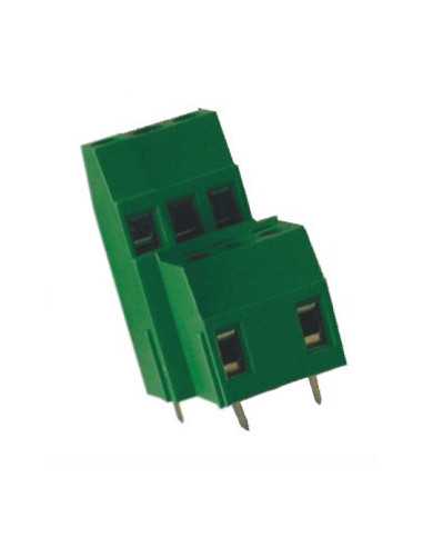 Altech MVD255-10,16-V Bornier CI, 10.16mm, 10 Pôles, Double Niveau, Vert - Lot de 100