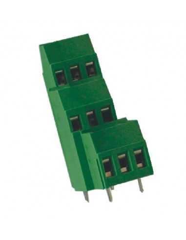 Altech MVTB-254 Bornier CI, 10,16mm, 12 pôles, triple niveau, vert - Lot de 100