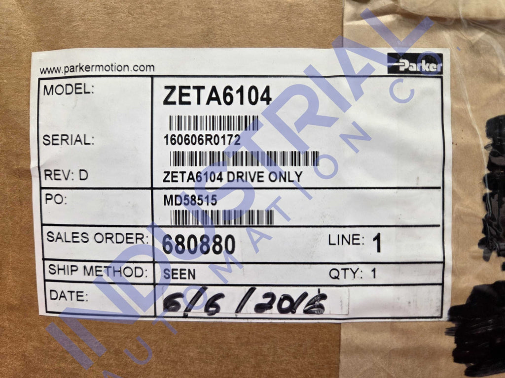 Parker Automation ZETA6104 New Surplus