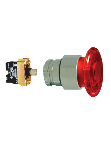 Altech 2ALM4LB-012 Bouton-poussoir, 22 mm, lumineux, rouge - Lot de 9