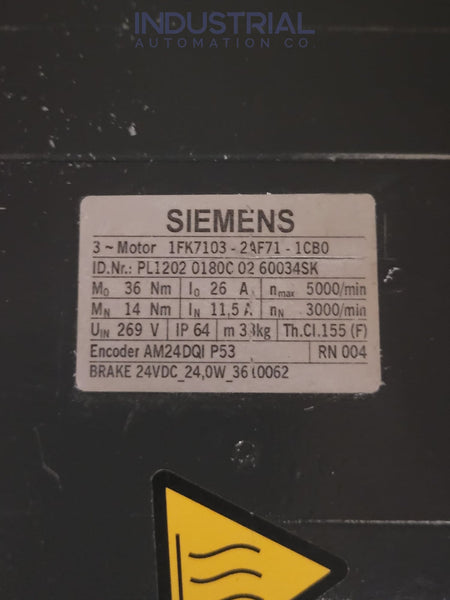 Siemens 1Fk7103-2Af71-1Cb0