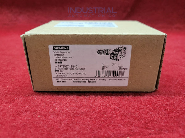 Siemens 3RT2027-1BB40 New