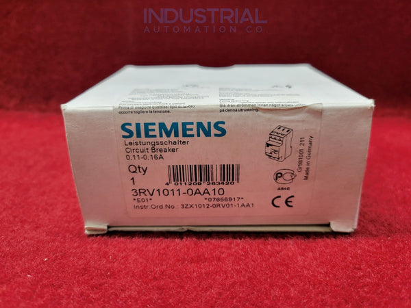 Siemens 3RV1011-0AA10 New