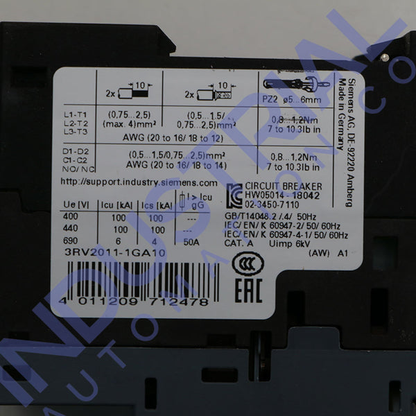 Siemens 3RV2011-1GA10 New