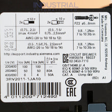 Load image into Gallery viewer, Siemens 3RV2011-1JA10 New