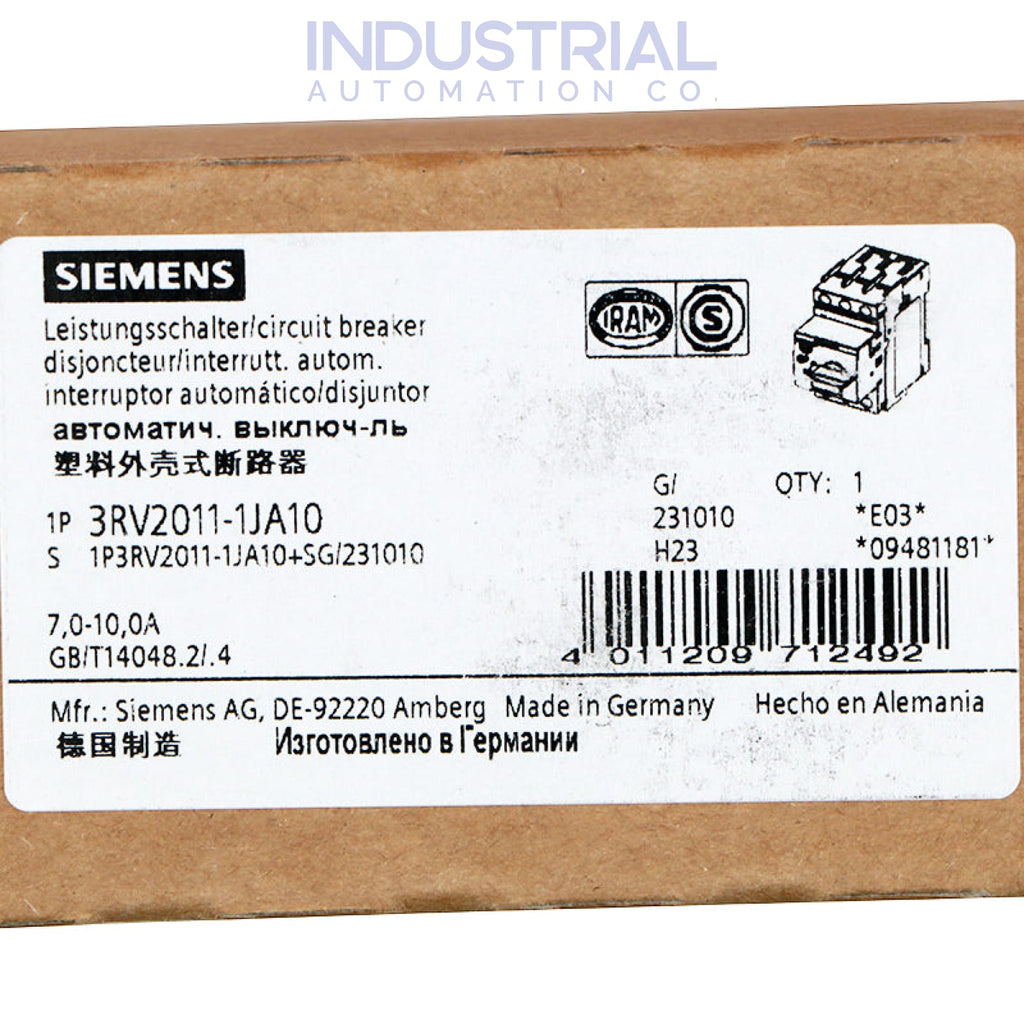 Siemens 3RV2011-1JA10 New