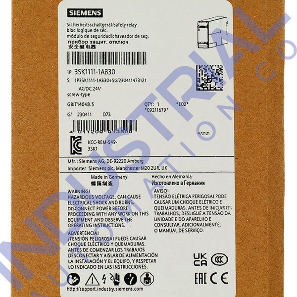 Siemens 3SK1111-1AB30 New