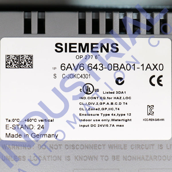 Siemens 6AV6643-0BA01-1AX0 - IAC Certified Refurbished