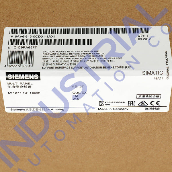 Siemens 6AV6643-0CD01-1AX1 - Industrial Automation